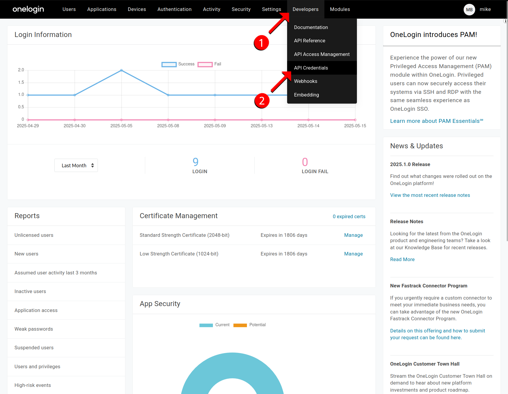 navigate to developers &gt; api credentials