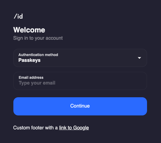 Custom footer