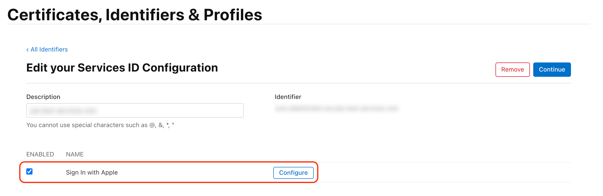 Service Configuration